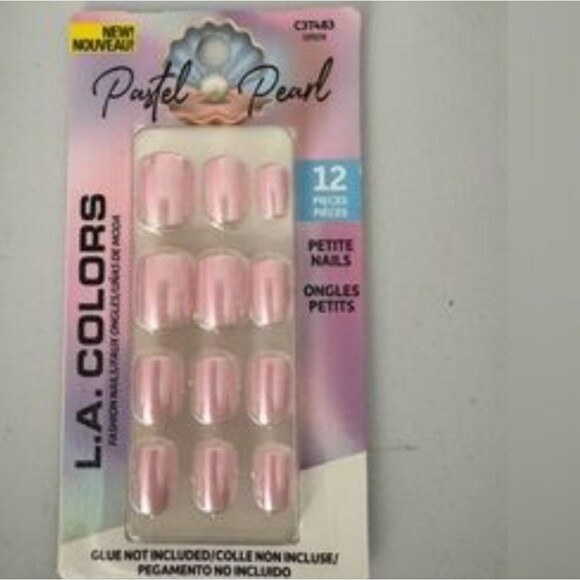 L.A. Colors Pastel Pink Pearl Press On Nails 1 Pack Women Self Care New Ladies - Picture 8 of 14